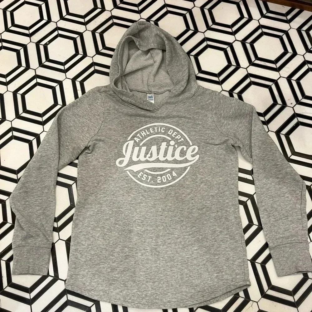 Justice lightweight gray hoodie size 12